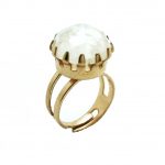 Mariana Ring Beautiful Rose Quartz Mineral Champagne & Caviar Nirvana Coll.