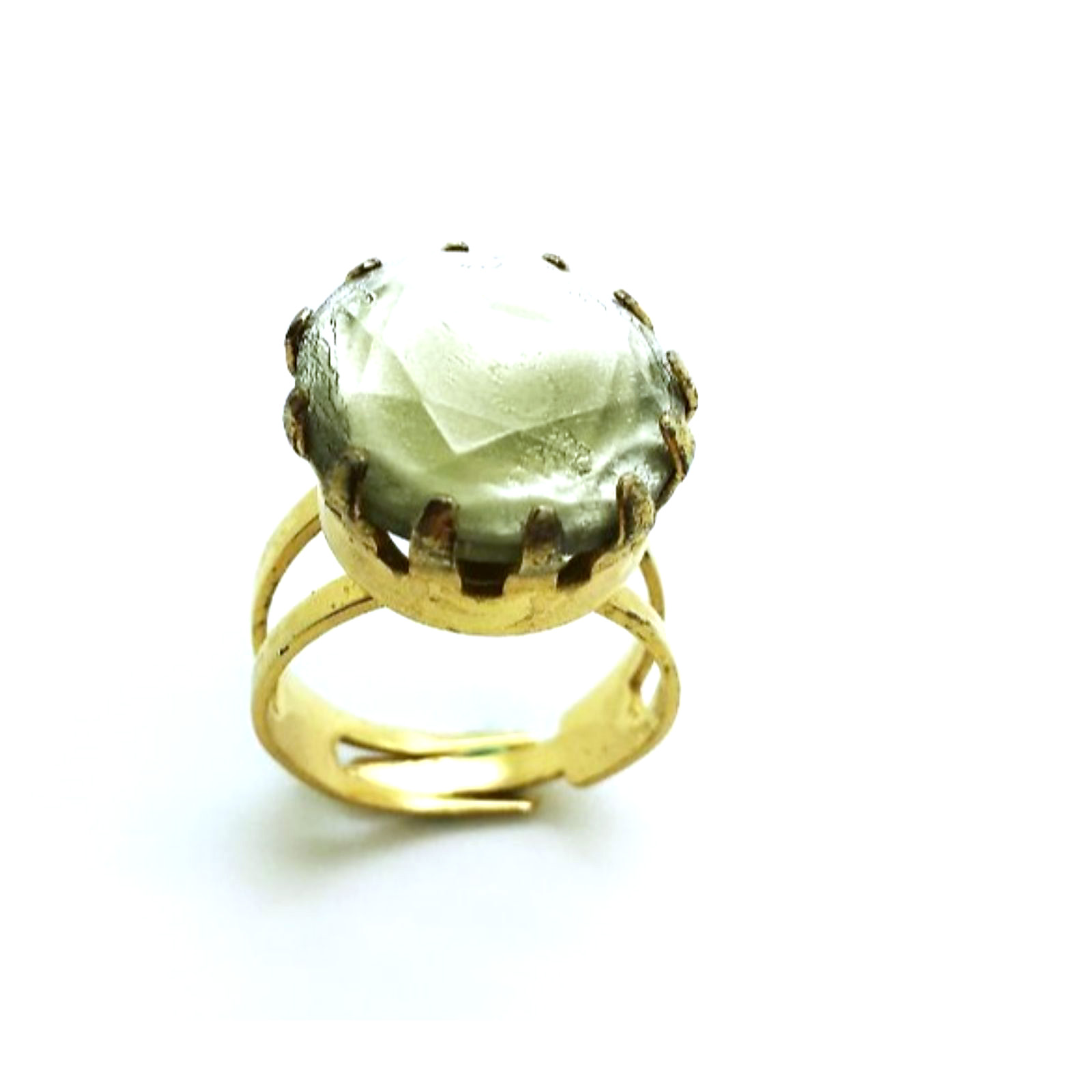 R-7133M-17R-YG (1) Mariana Ring Green Aventurine Champagne & Caviar Nirvana Coll. - Image 1