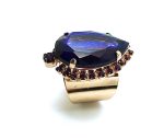 Ring By Mariana Woman Beautiful Pair Shape Blue and Purple Swarovski Crystals - Image 2