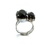 Mariana Ring Jet Black Oval & Marquise Shape Swarovski Crystal My Trasures Coll. - Image 3