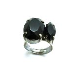 Mariana Ring Jet Black Oval & Marquise Shape Swarovski Crystal My Trasures Coll. - Image 2