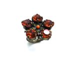 Mariana Ring Tangerine & Yellow Flower Swarovski Crystal My Treasures Coll.  EG Plated - Image 2