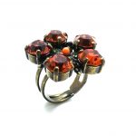 Mariana Ring Tangerine & Yellow Flower Swarovski Crystal My Treasures Coll.  EG Plated - Image 3