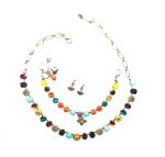 Mariana Jewelry Set Turquoise & Yellow, Orange, Aqua, Purple, Red Austrian Crystals Masai Africa Coll. - Image 2