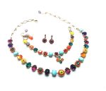 Mariana Jewelry Set Turquoise & Yellow, Orange, Aqua, Purple, Red Austrian Crystals Masai Africa Coll. - Image 3