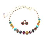 Mariana Jewelry Set Mineral Stones & Austrian Crystals Maasai Africa Coll.