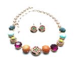 Jewelry Set By Mariana Necklace and Earrings Turquoise and Purple Swarovski Crystals - Image 3