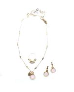 Jewelry Set By Mariana Barbados Caribbean Life Coll. Pendant, Ring & Earrings Pink Austrian Crystals - Image 2