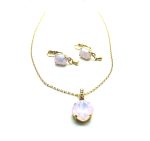Jewelry Set By Mariana Woman Delicate Necklace and Earrings Pink Swarovski Crystals - Image 3