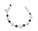 Mariana Bracelet Silver Clover & Round Black Swarovski Crystal Checkmate Cocktail Hour Coll.