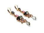 Mariana Earrings Marquise & Flowers Rose,Blue, Indian Sapphire Swarovski Crystals Madagascar Africa Coll. - Image 2