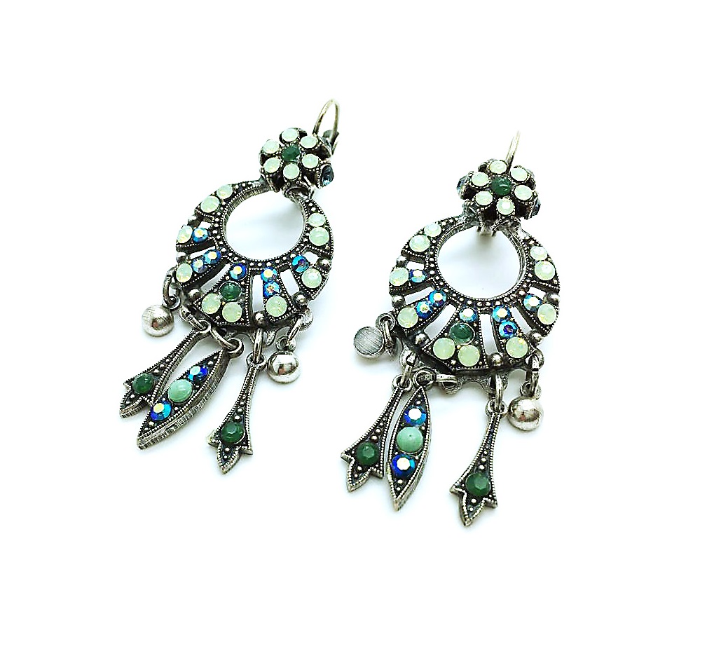 E-1005-1316-SP6 (2) Mariana Earrings Chandelier Swarovski Crystal Exotic Amber Dancing the night away Coll. - Image 1
