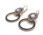 Mariana Earrings Hoop Purple Swarovsky Crystals Xenia Odyssey Coll. - Image 2