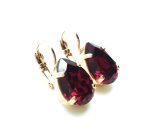 Earrings By Mariana Woman Beautiful Pair Shape Fuchsia Swarovski Crystals - Image 2