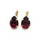 Earrings By Mariana Woman Beautiful Pair Shape Fuchsia Swarovski Crystals - Image 3