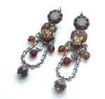 Mariana Earrings Brown Chandelier Crystal Swarovski Romance Dancing The Night Away Coll.