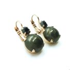 Earrings By Mariana Woman Round Tourmaline and Green Swarovski Crystals - Image 3