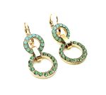 Mariana Earrings Beautiful Circle Green Swarovski Crystals Galaxy East Meets West Coll. - Image 3