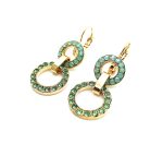 Mariana Earrings Beautiful Circle Green Swarovski Crystals Galaxy East Meets West Coll.