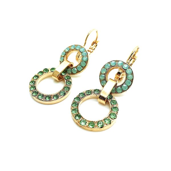 Mariana Earrings Beautiful Circle Green Swarovski Crystals Galaxy East Meets West Coll.