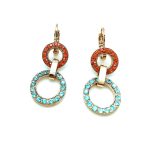 Mariana Earrings Light Sapphire Opal Red Swarovski Crystals Serengeti Africa Coll. - Image 3