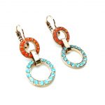 Mariana Earrings Light Sapphire Opal Red Swarovski Crystals Serengeti Africa Coll. - Image 2