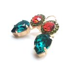 Mariana Earrings Tiger Lily East Meets West Coll. Aqua Blue  Pair shape Austrian Crystals