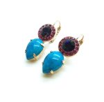 Mariana Earrings Turquoise Pair shape & Swarovski Crystal Fantasy Nirvana Coll.