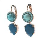 Mariana Earrings Beautiful Turquoise & Light blue Swarovsky Crystals Barbados Caribbean Life Coll.