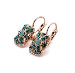 Earrings By Mariana Woman Rectangular Mint and light Blue Swarovski Crystal