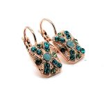 Earrings By Mariana Woman Rectangular Mint and light Blue Swarovski Crystal - Image 3