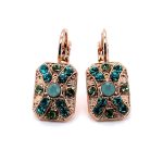 Earrings By Mariana Woman Rectangular Mint and light Blue Swarovski Crystal - Image 2