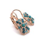Mariana Earrings Rectangular Blue & Light Blue Austrian Crystals Zambezi Africa Coll. - Image 3