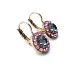 Mariana Earrings Beautiful Light Rose & Silver Night  Swarovski Crystals Madagascar Africa Coll. - Image 3