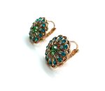 Earrings By Mariana Songbook Coll. Flower Shape Blue & Green Swarovski Crystals - Image 3