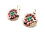 Mariana Earrings Circle Green,Red & Purple Swarovski Crystal Masai Africa Coll. - Image 2