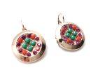 Mariana Earrings Circle Green,Red & Purple Swarovski Crystal Masai Africa Coll. - Image 3
