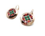 Mariana Earrings Circle Green,Red & Purple Swarovski Crystal Masai Africa Coll.