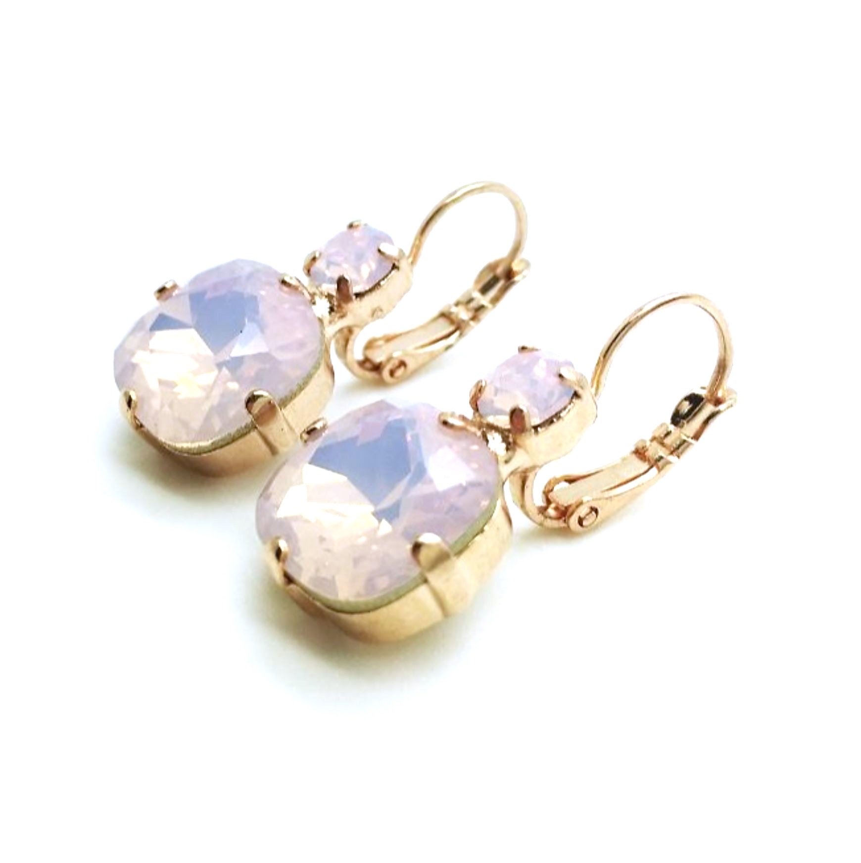 E-1326-1-395395-RG6 (3) Earrings By Mariana Woman Beautiful Rose Opal Swarovski Crystals - Image 1