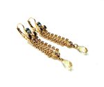 Mariana Earrings Drop Clear, Gold & Light Blue Austrian Crystals Zulu Africa Coll. - Image 2