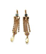 Mariana Earrings Drop Clear, Gold & Light Blue Austrian Crystals Zulu Africa Coll. - Image 3