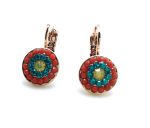 Mariana Earrings Round Light Blue, Red & Yellow Swarovski Crystals Zanzibar Africa Coll.