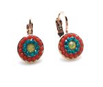 Mariana Earrings Round Light Blue, Red & Yellow Swarovski Crystals Zanzibar Africa Coll. - Image 2