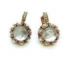 Mariana Earrings Quartz Mineral & White Swarovski Crystals Flower Shape My Treasures Coll. - Image 2
