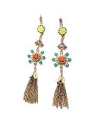 Mariana Earrings Flower Orange Swarovski Crystal Madagascar Africa Coll. - Image 3