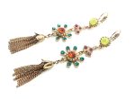Mariana Earrings Flower Orange Swarovski Crystal Madagascar Africa Coll. - Image 2