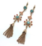 Mariana Earrings Rich Flower Red Swarovski Crystal Madagascar Africa