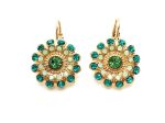 Mariana Earrings Flower Green Austrian Crystals Adeline Odyssey Coll.