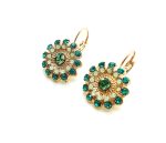 Mariana Earrings Flower Green Austrian Crystals Adeline Odyssey Coll. - Image 2