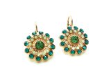 Mariana Earrings Flower Green Austrian Crystals Adeline Odyssey Coll. - Image 3